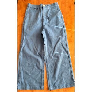 Whimsy Row Flora Crop Pants Womens 28x24 Blue Denim High Rise Wide Leg Jeans